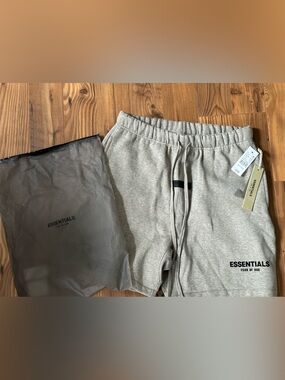 Essentials Men’s Heather Beige Drawstring Shorts